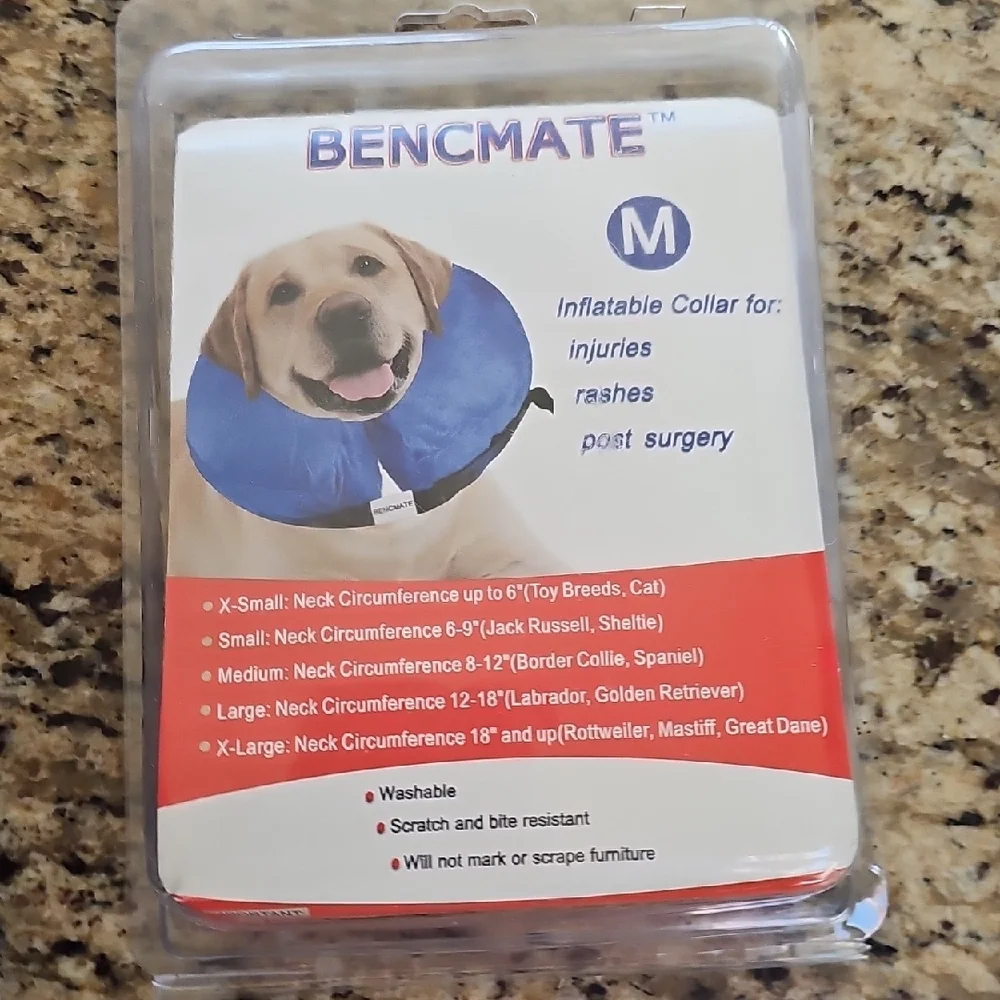 Not used Bencmate Blue Inflatable Pet Recovery Collar Size Medium